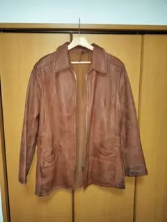 【vintage】50s 60s レザーカーコート USA製のサムネイル