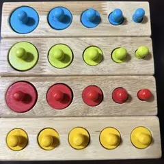 木製　モンテッソーリ 知育玩具 　円柱あわせ　円柱合わせ　木のおもちゃ