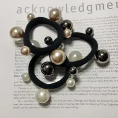 ヘアゴム パール 韓国 人気 冠婚葬祭 ヘアアクセサリー 3個セット