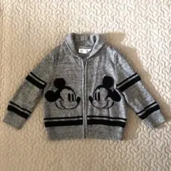 ミッキーマウス カーディガン グレー