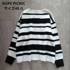 ROPE PICNIC ボーダー Vネック ニット 40 長袖 セーター