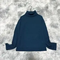 【オゾック】タートルネックニット ダークグリーンM毛100% 大人 上品【美品】