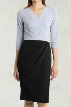 【新品未使用】Kayme 13号スマートストレッチライラック×ブラックワンピース