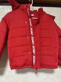 エックスガールステージス　コートダウン上着ウエアー　赤オレンジ140150130