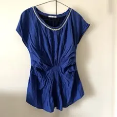 axes femme ビジュー付カットソー ブルーのサムネイル