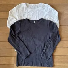長袖カットソー ホワイト チャコールグレー 2枚セット　無印良品