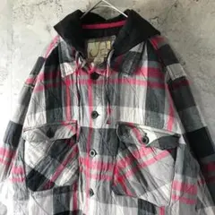 A1588古着　ネルシャツ　ジャケット　チェックシャツ　好配色　グランジ