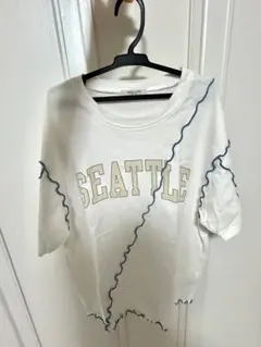 FREAK'S STORE カレッジロゴ ウェーブステッチ Tシャツ ホワイト
