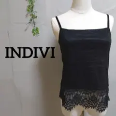 INDIVI インディヴィ ブラック レース付き キャミソール タグ付きのサムネイル
