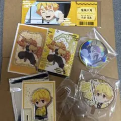 ち*可様 鬼滅の刃グッズ　我妻善逸6点セット　デコうちわキーチェーン　アクスタ