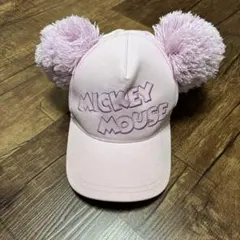 ミッキーマウス ポンポンキャップ ピンク