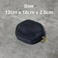 【美品】Dior クリスチャン・ディオール 丸形ポーチ ネイビーのサムネイル