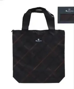 値下げ【新品】アクアスキュータム　ファスナー付きエコバッグ　ブラック