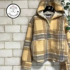 ◆ZARA/ザラ◆チェック柄 ゆるダボ ハーフジップ パーカー　FM-502