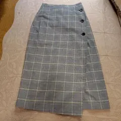 LOWRYS FARM チェック柄 巻きタイトスカート