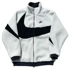 (人気モデル)NIKE リバーシブル　ボア　ジャケット ホワイト×ネイビー