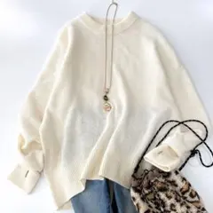 ジャーナルスタンダード⁑ウールカシミヤベイビーミンククループルオーバー ホワイト