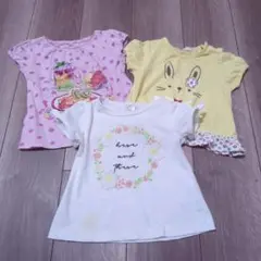 <訳アリ＞　90cm 　Tシャツ 3枚セット　保育園着　汚れていい服　半袖