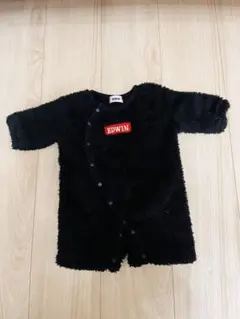 ロンパース　EDWIN フリース　50-60 黒　モコモコ　ベビー服　ブラック