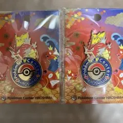 ポケモンセンター広島限定ロゴピンズ2個.