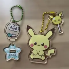 ポケピース　アクリルキーホルダー モクロー ピカチュウ
