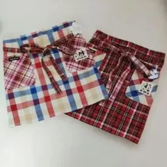 【新品】チェック柄 カフェエプロン 2枚セットのサムネイル