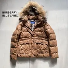 BURBERRY BLUE LABEL ファー付ダウンジャケット　キャメル　38