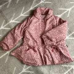 Moujonjon 花柄ダウンコート ピンク