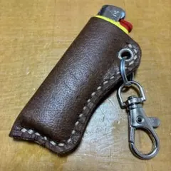 Bicライターケース（スリム）　レザークラフト　ハンドメイド　キーホルダー