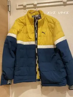 PUMA ダウンジャケット メンズLサイズ イエロー/ブルー