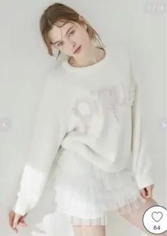 今期！ジェラートピケ　フリルロゴ プルオーバー　gelato pique 白