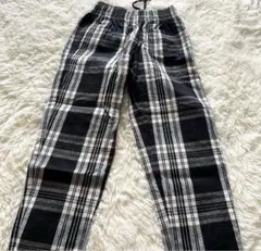 GUチェックパンツ白黒