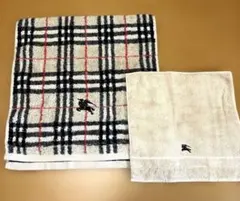 【新品未使用】　BURBERRY フェイスタオル•タオルハンカチ2枚セット⭐️