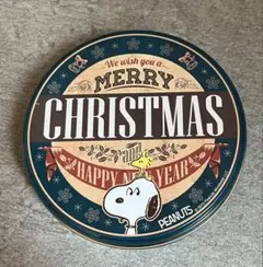 スヌーピー クリスマス缶 小物入れ　空き缶　ウッドストック　ピーナッツ