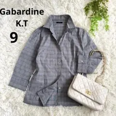 Gabardine K.T ギャバジン◆チェック柄 長袖シャツ(9)グレー　春夏