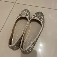 グリッター バレエシューズ シルバー