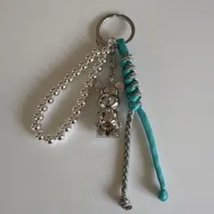 ベア キーホルダー チャーム ターコイズ パラコード