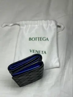 Bottega Veneta 三つ折り財布 ブラック/ブルー