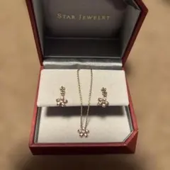 Star Jewelry 花モチーフ ネックレスとピアスセット