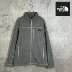 ザノースフェイス　フリースジャケット　企業ロゴ　希少　フリース　灰色　メンズXL