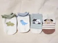 ベビー靴下 4足セット 恐竜 動物柄