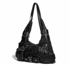 vintage leather shoulder bag grunge Y2K