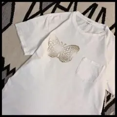 Engineered Garments バタフライプリント ポケットTシャツ Mのサムネイル