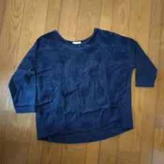 ネイビー 五分袖チュニック L　スタジオクリップ