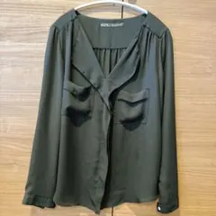 ZARA とろみ　長袖ブラウス Lのサムネイル