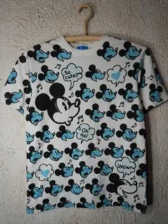 o6341　東京　ディズニー　リゾート　ミッキーマウス　総柄　デザイン　tシャツ