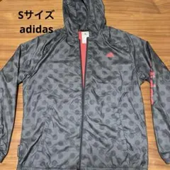 アディダス　裏起毛　ウインドブレーカー　ピンク　ドット柄