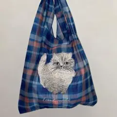 松尾みゆき　シアートートバッグ　刺繍　Stella ブルーチェック 新品のサムネイル