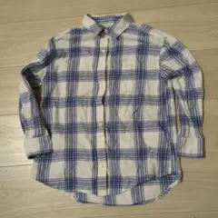 チェック柄コットン長袖シャツ