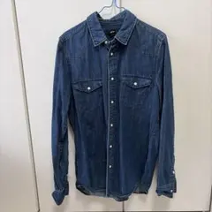 H&M ダークブルー デニムシャツ